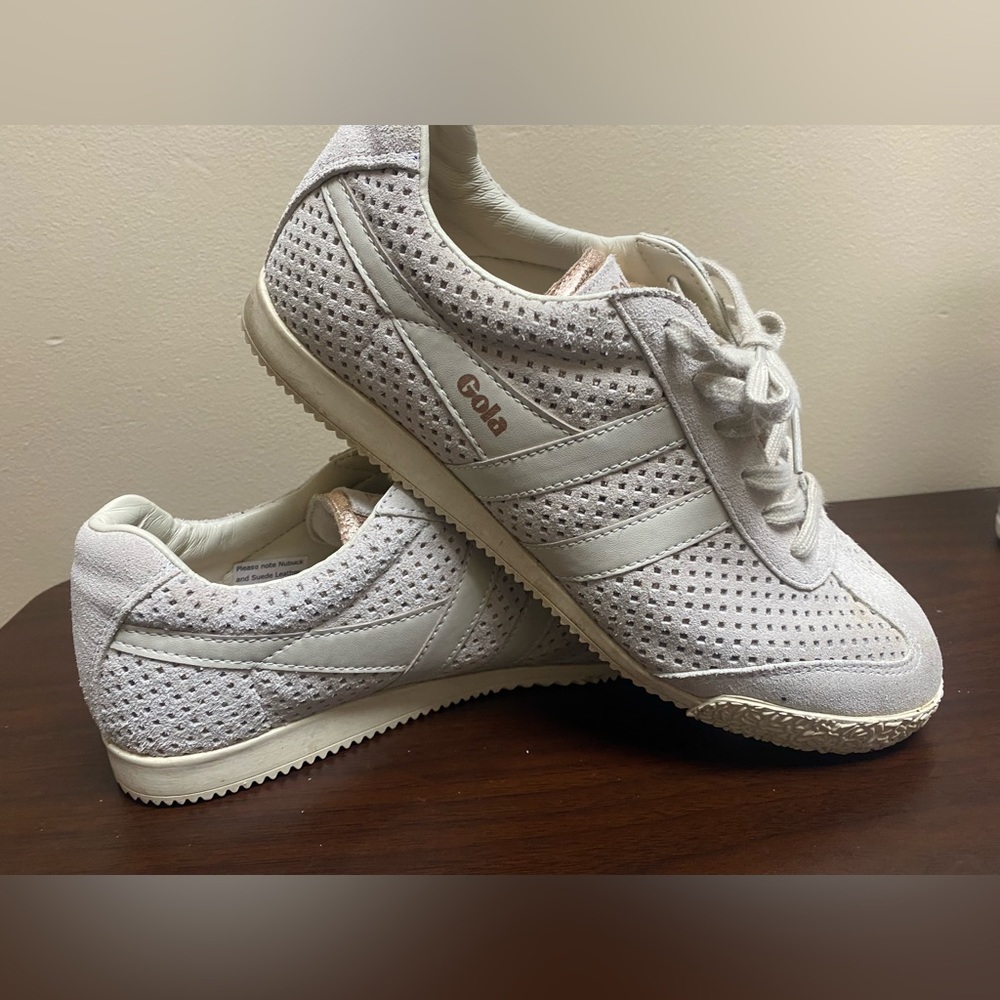 Gola Cream Perforated Trainers